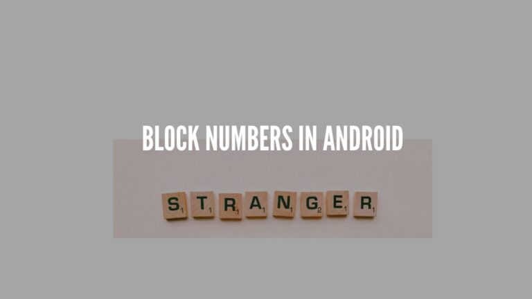 block Numbers in android