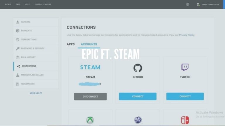 connect epic games to steam account
