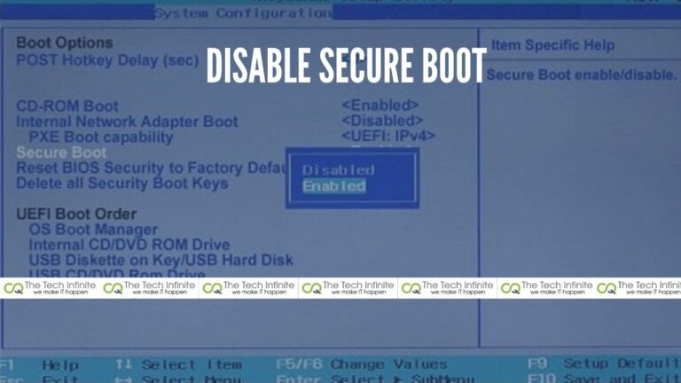 disable secure boot